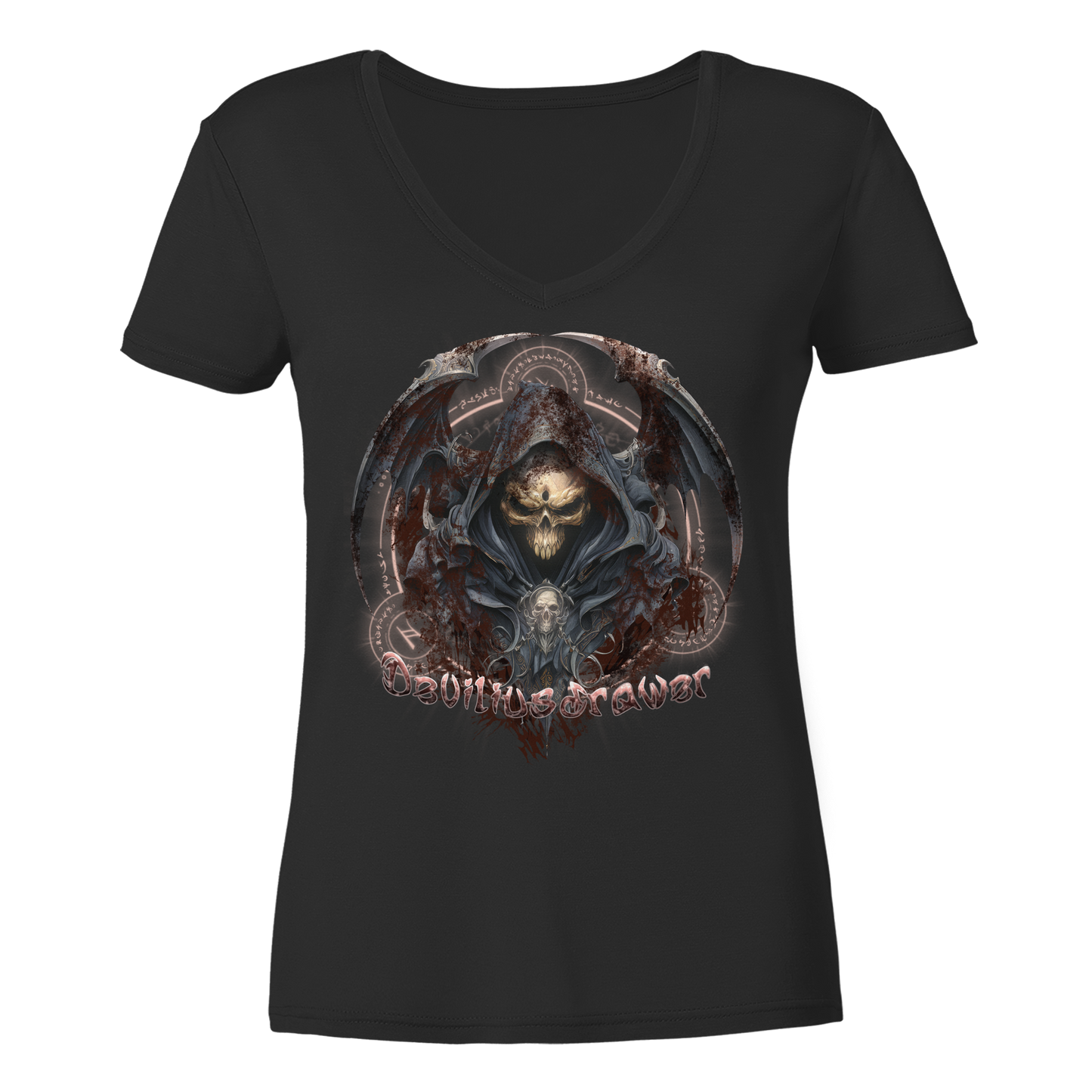 Deviliusdrawer Death Reaper - Ladies V-Neck Shirt