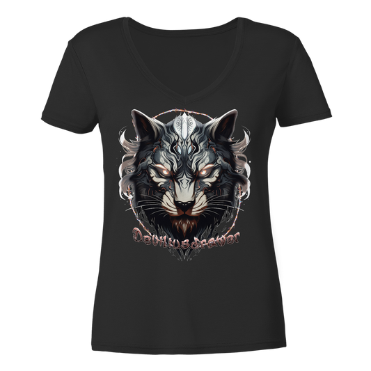 Deviliusdrawer Wolfcat - Ladies V-Neck Shirt