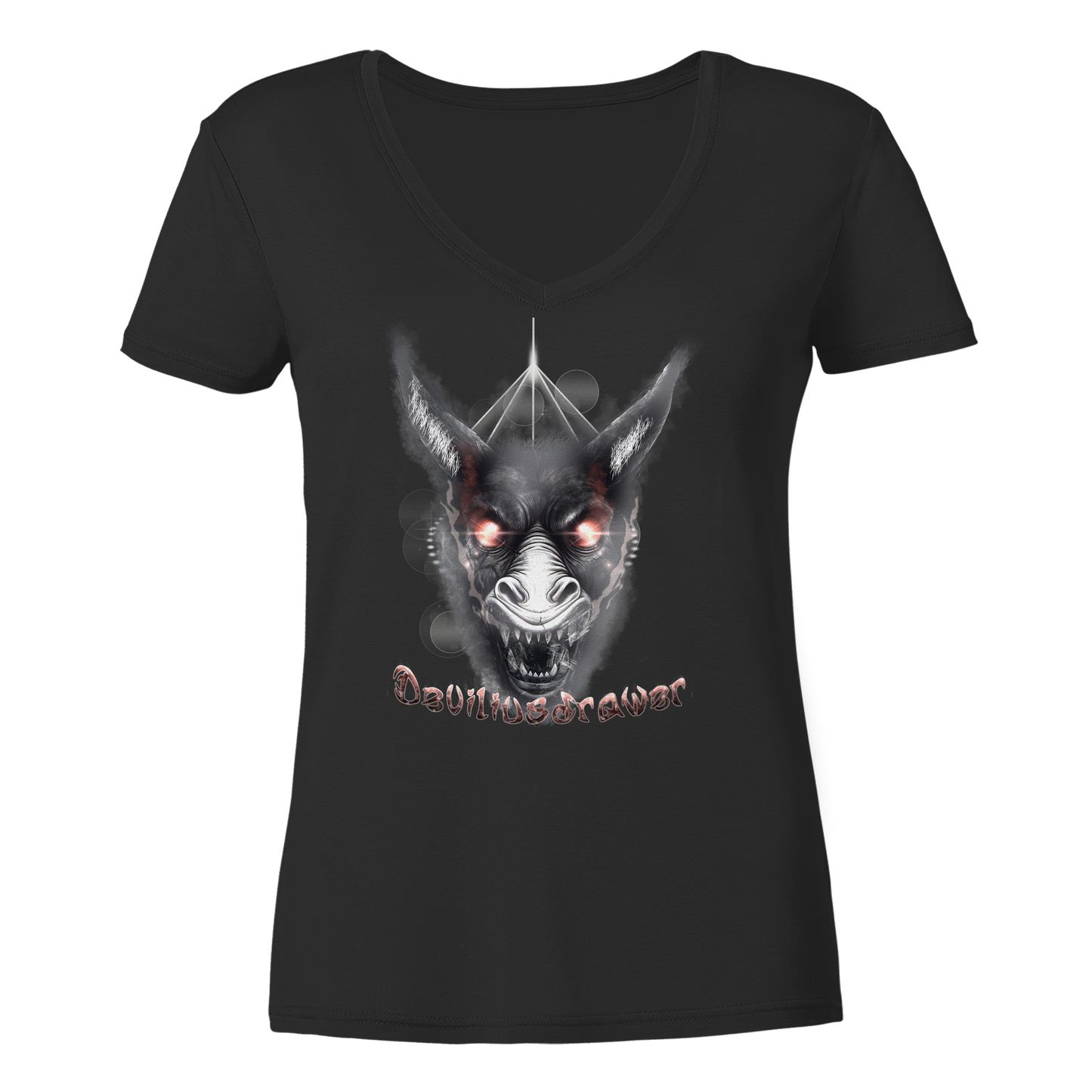 Deviliusdrawer Evil Donkey - Ladies V-Neck Shirt