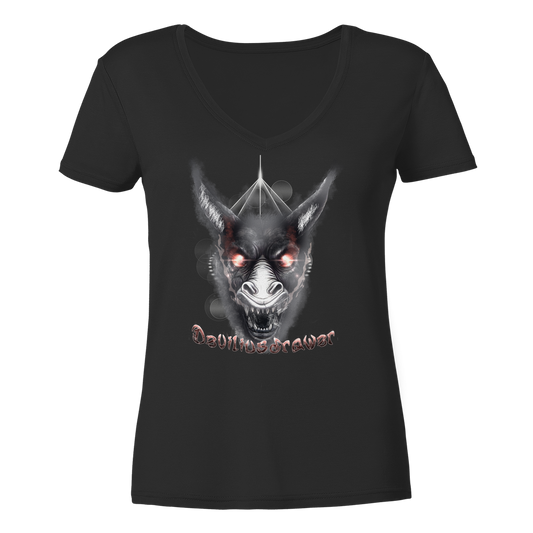 Deviliusdrawer Evil Donkey - Ladies V-Neck Shirt