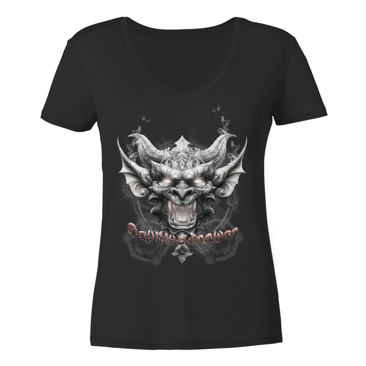 Deviliusdrawer Dark Gargoyl - Ladies V-Neck Shirt