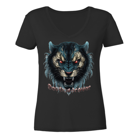Deviliusdrawer Tigercat - Ladies V-Neck Shirt