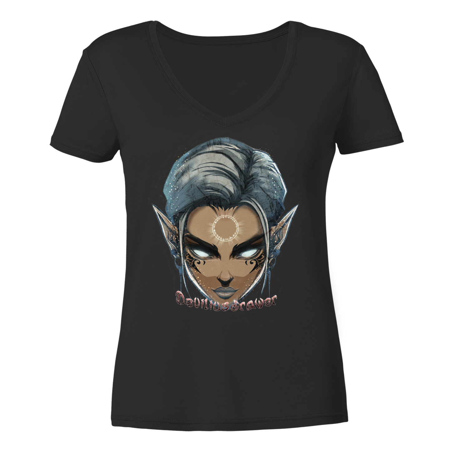 Deviliusdrawer Magician Elf - Ladies V-Neck Shirt