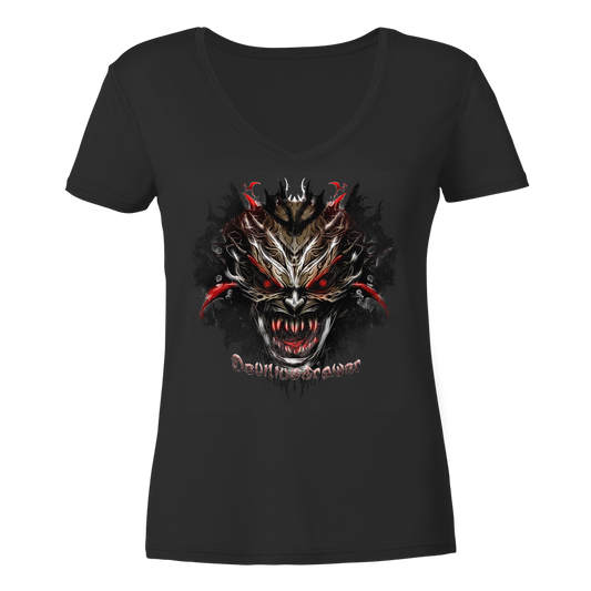 Deviliusdrawer Dark Redeyed Devil - Ladies V-Neck Shirt