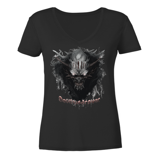 Deviliusdrawer Dark Smoke Demon - Ladies V-Neck Shirt