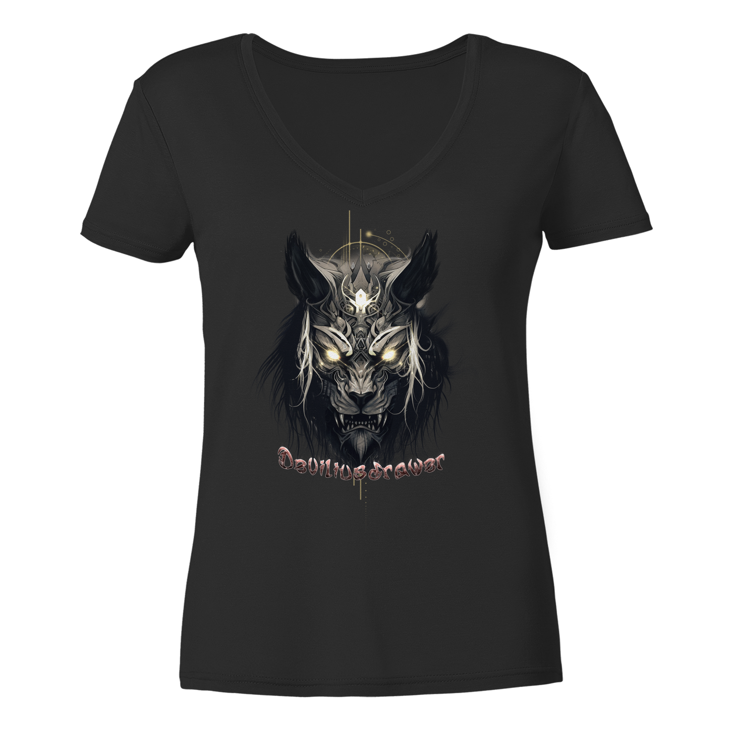 Deviliusdrawer Wolftiger - Ladies V-Neck Shirt