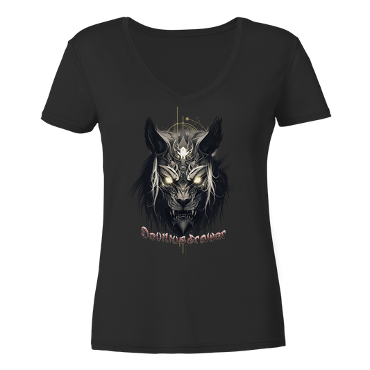 Deviliusdrawer Wolftiger - Ladies V-Neck Shirt