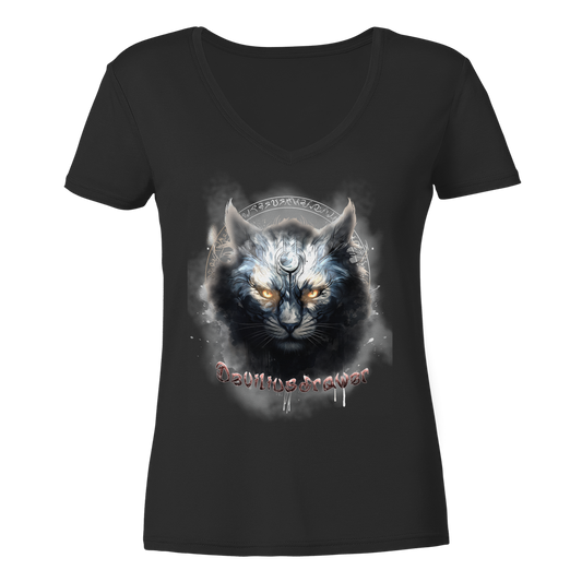 Deviliusdrawer Mysthic Cat - Ladies V-Neck Shirt