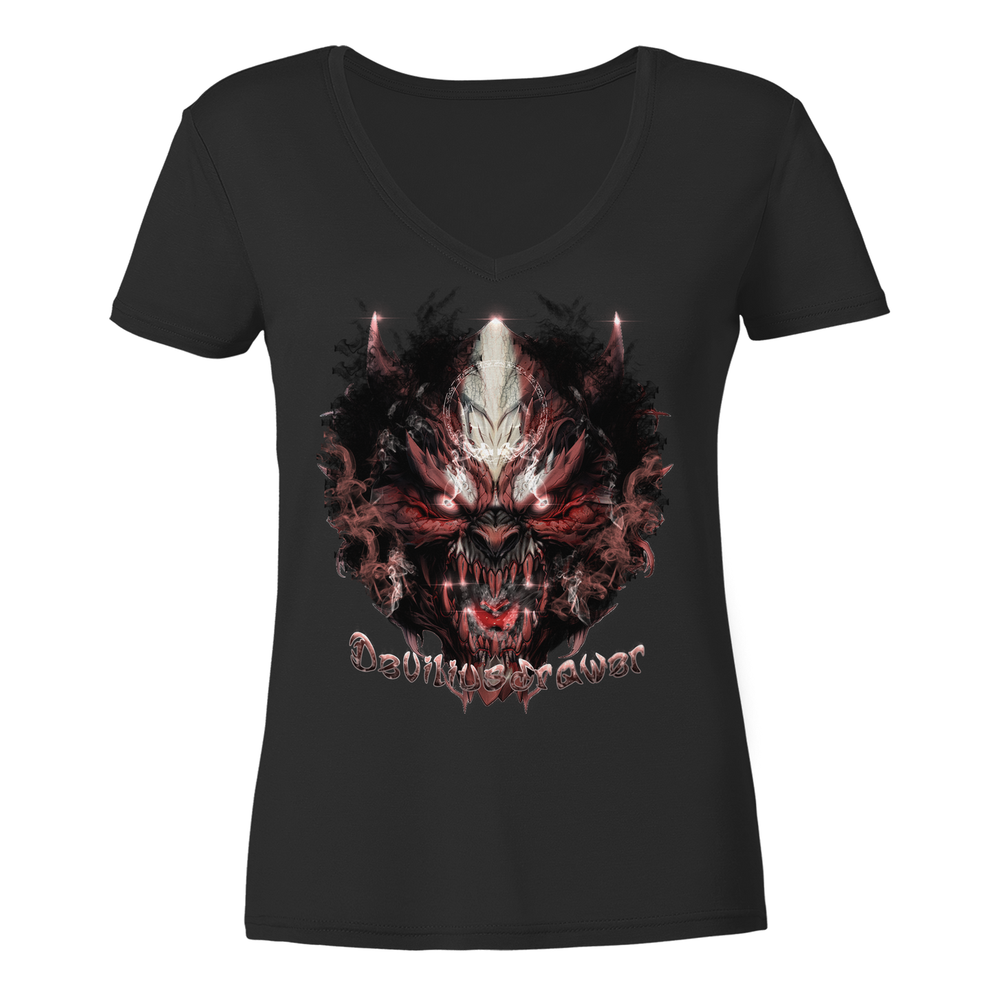 Deviliusdrawer Bloody Demon Vampire - Ladies V-Neck Shirt