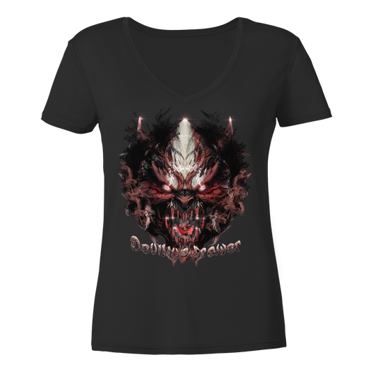Deviliusdrawer Bloody Demon Vampire - Ladies V-Neck Shirt