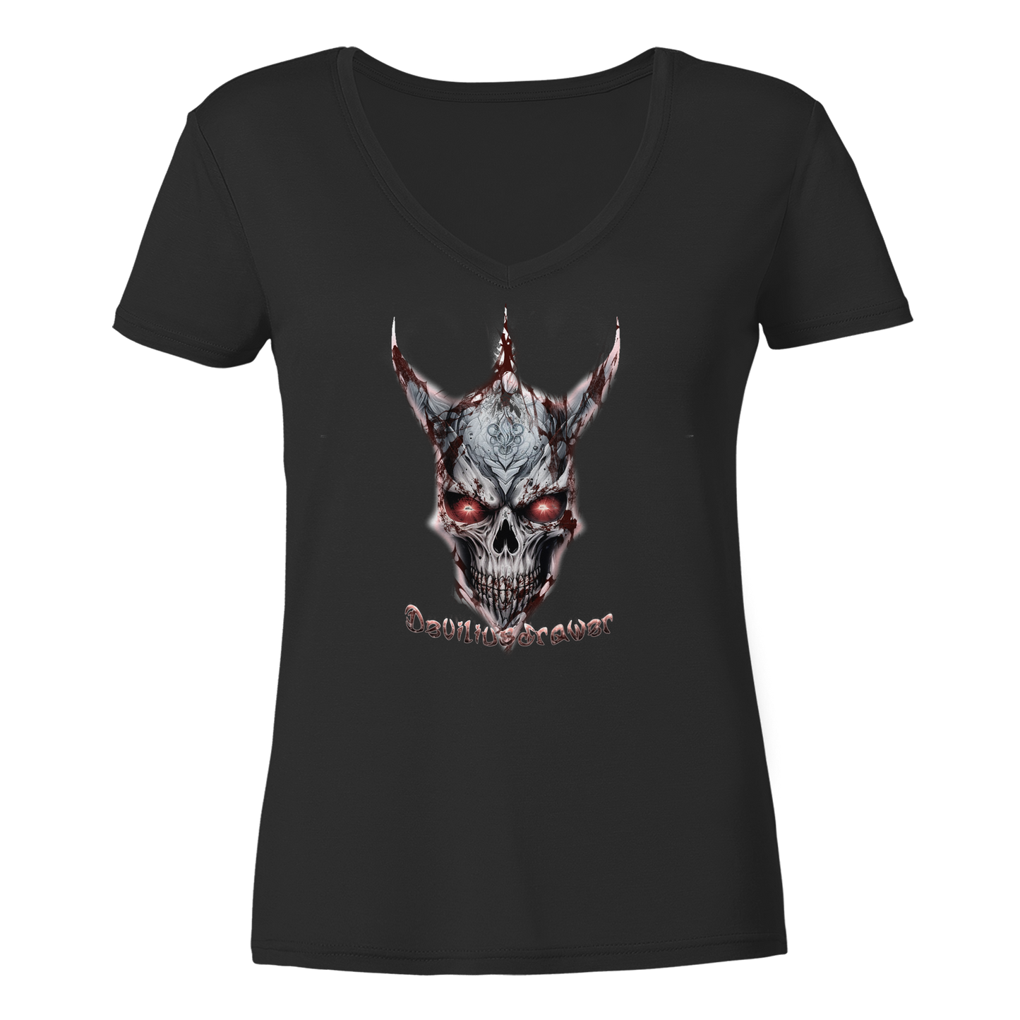 Deviliusdrawer Bloody Skeleton - Ladies V-Neck Shirt