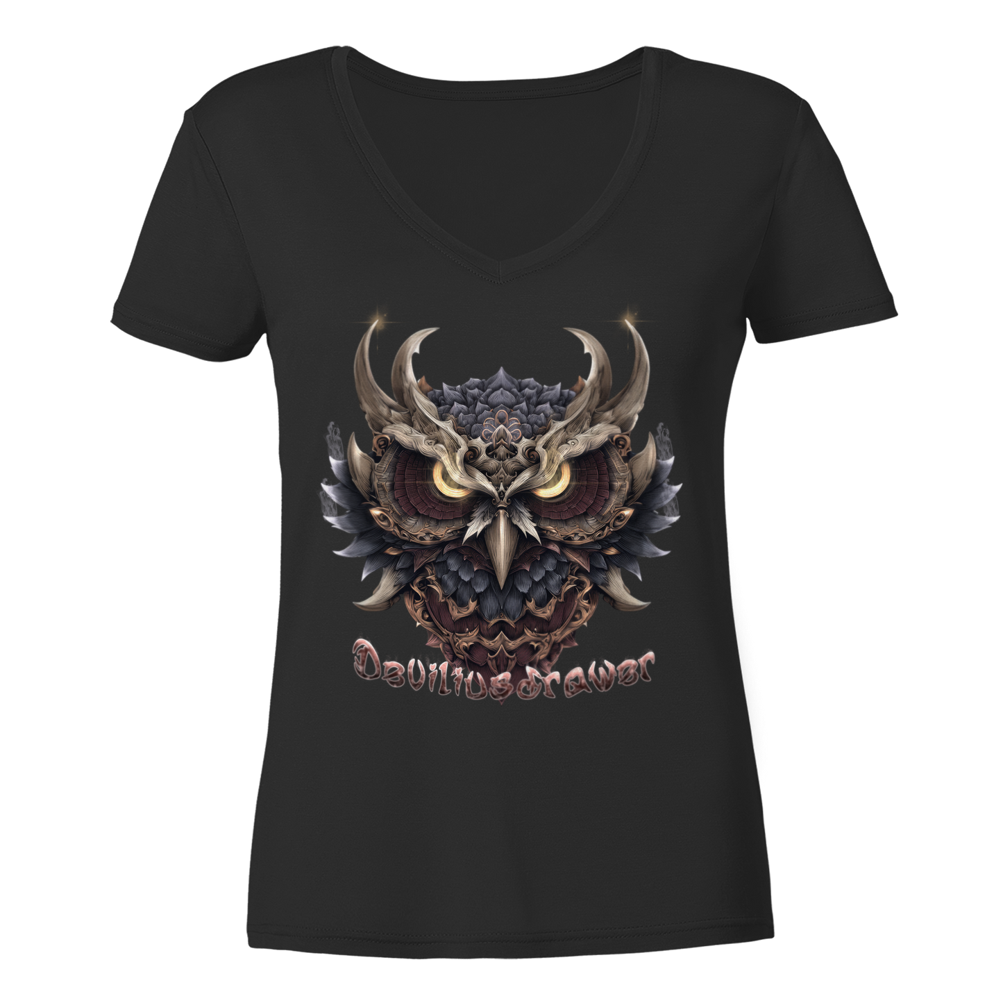 Deviliusdrawer Golden Owl - Ladies V-Neck Shirt