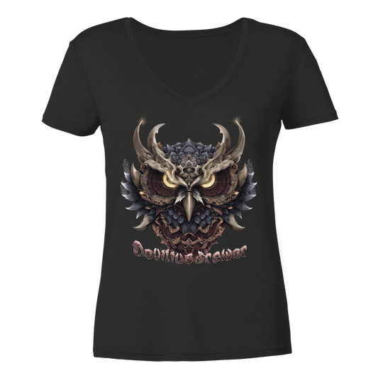 Deviliusdrawer Golden Owl - Ladies V-Neck Shirt