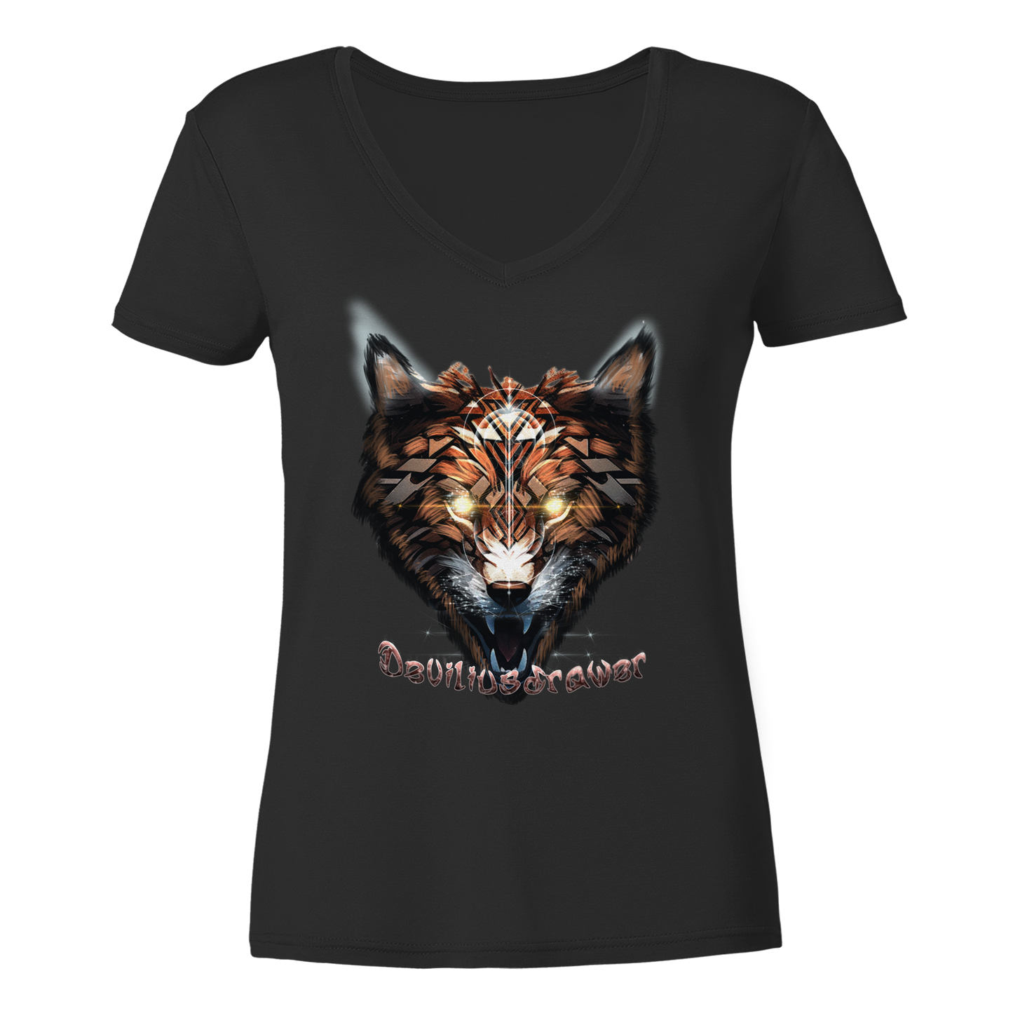 Deviliusdrawer Foxwolf - Ladies V-Neck Shirt