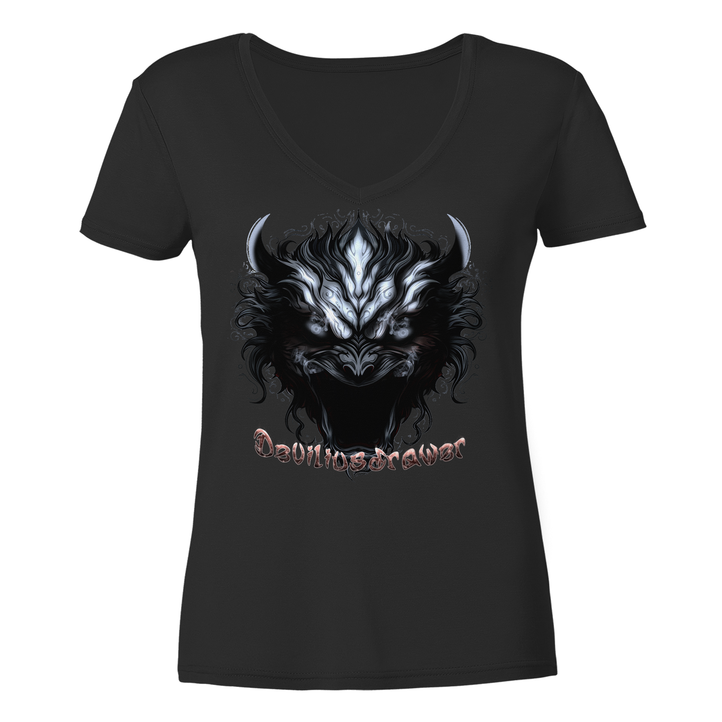 Deviliusdrawer Zombie Demon - Ladies V-Neck Shirt
