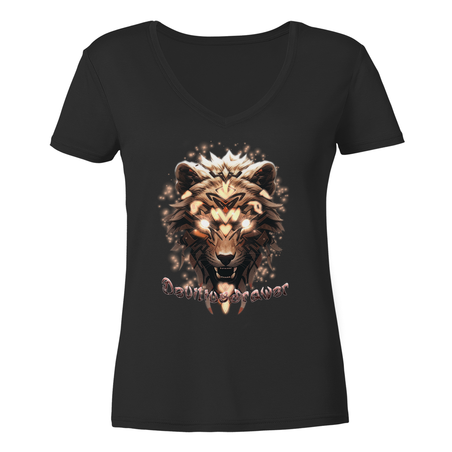 Deviliusdrawer Gold Weartiger - Ladies V-Neck Shirt