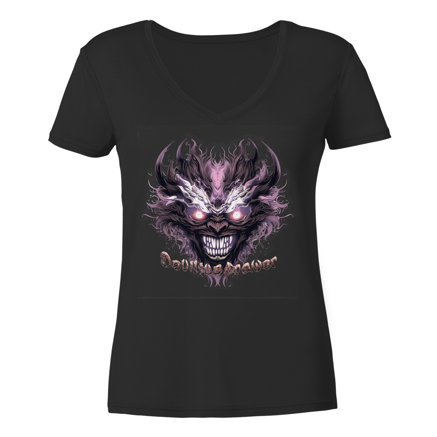 Deviliusdrawer Crazy Mask - Ladies V-Neck Shirt