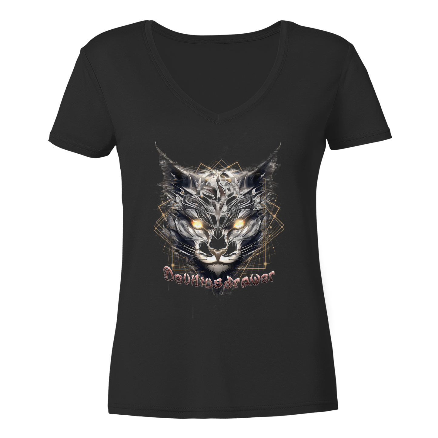 Deviliusdrawer Magician Cat - Ladies V-Neck Shirt