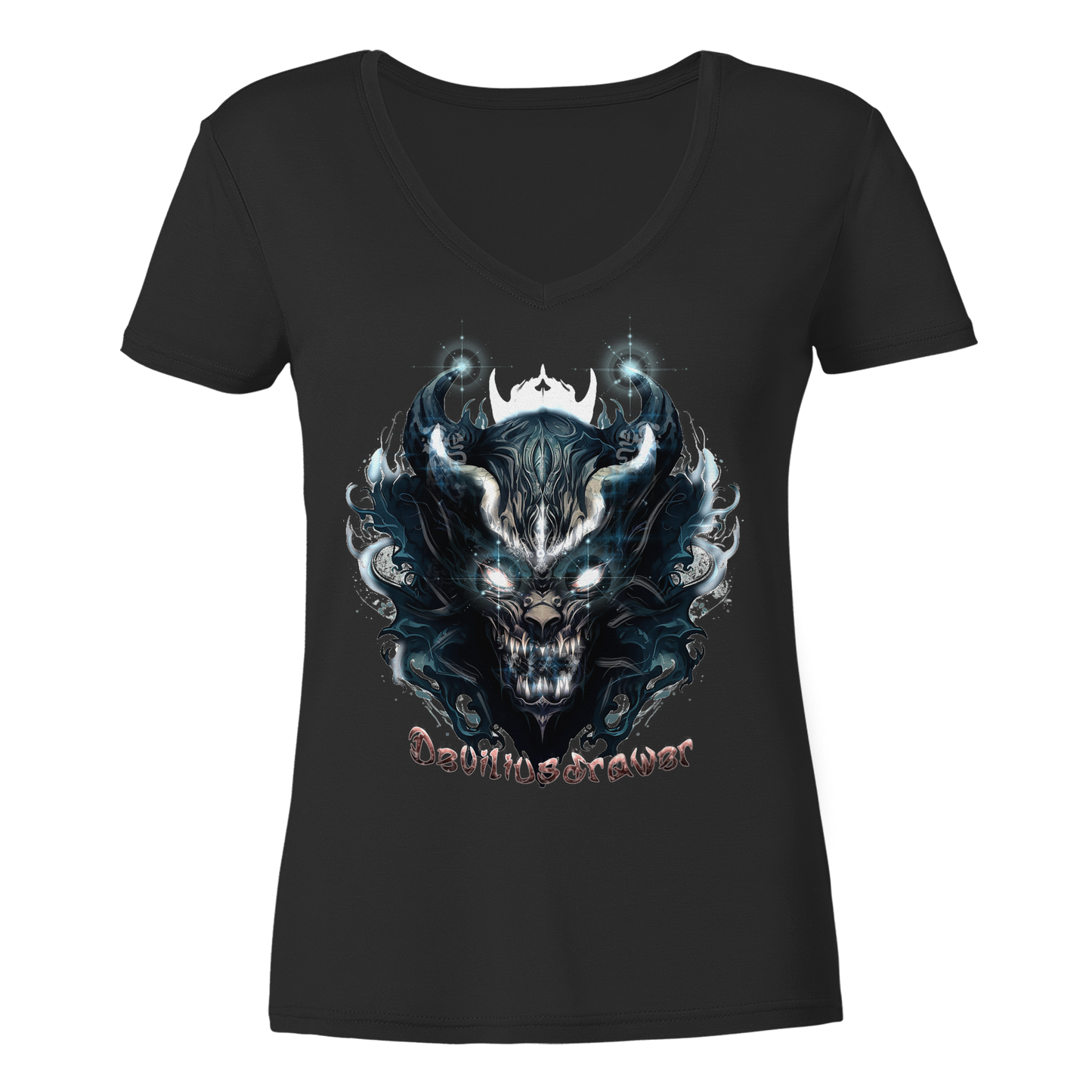 Deviliusdrawer Demonic Star - Ladies V-Neck Shirt