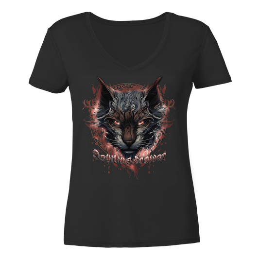Deviliusdrawer Devil Cat - Ladies V-Neck Shirt