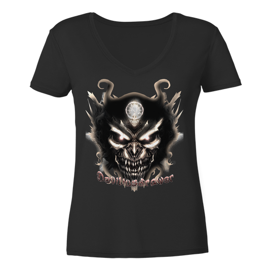 Deviliusdrawer Dark Devil - Ladies V-Neck Shirt