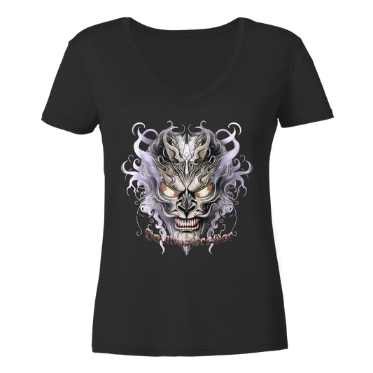 Deviliusdrawer Demon Mask Violet - Ladies V-Neck Shirt