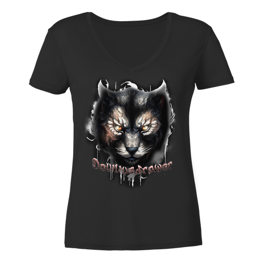 Deviliusdrawer Vampire Cat - Ladies V-Neck Shirt