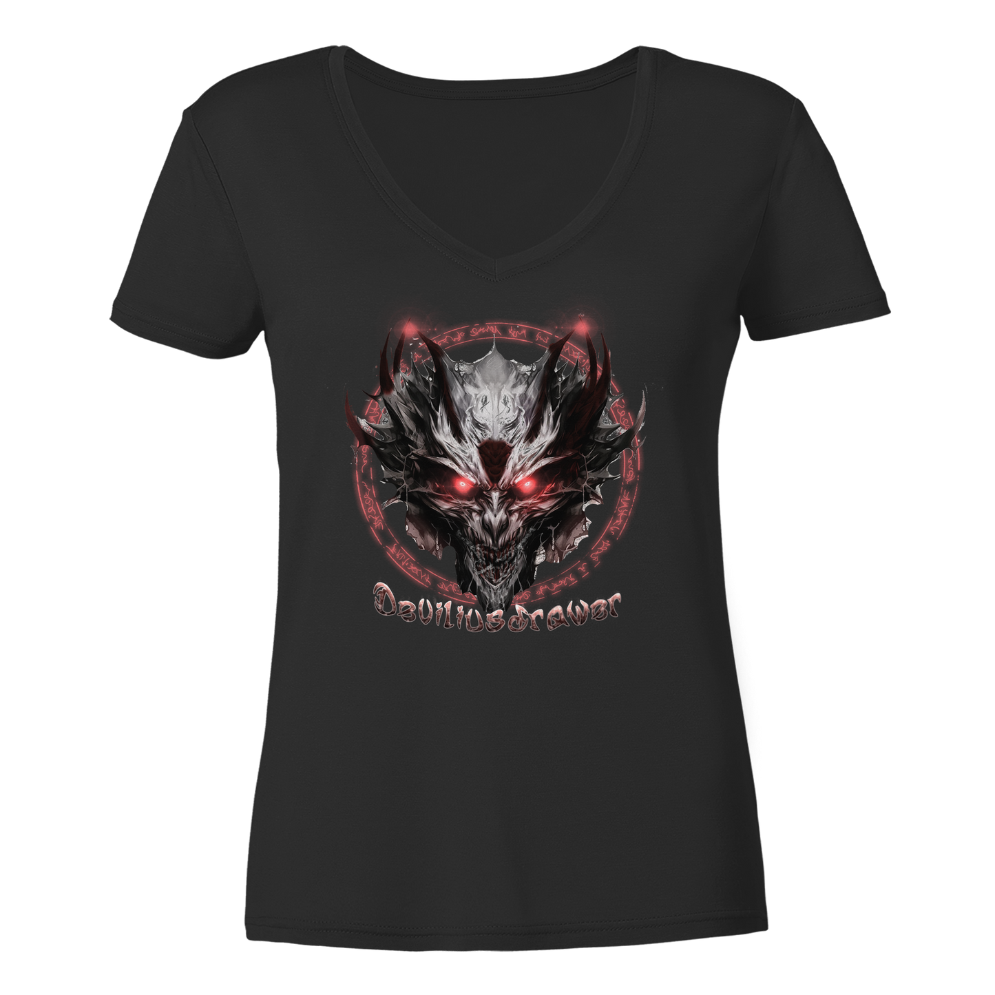 Deviliusdrawer Magic Glow Devil - Ladies V-Neck Shirt