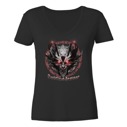 Deviliusdrawer Magic Glow Devil - Ladies V-Neck Shirt