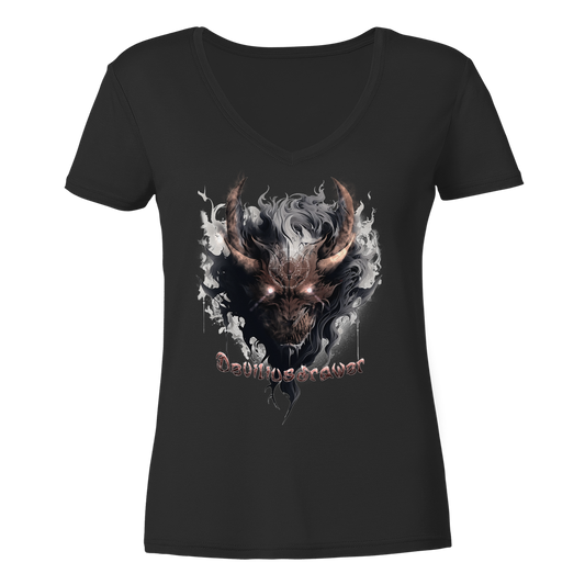 Deviliusdrawer Magic Redeyed Demon - Ladies V-Neck Shirt