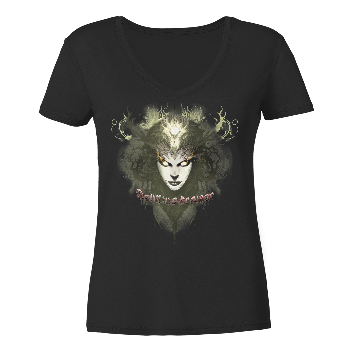 Deviliusdrawer Golden Demonica - Ladies V-Neck Shirt