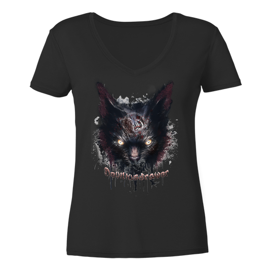 Deviliusdrawer Zombie Cat - Ladies V-Neck Shirt