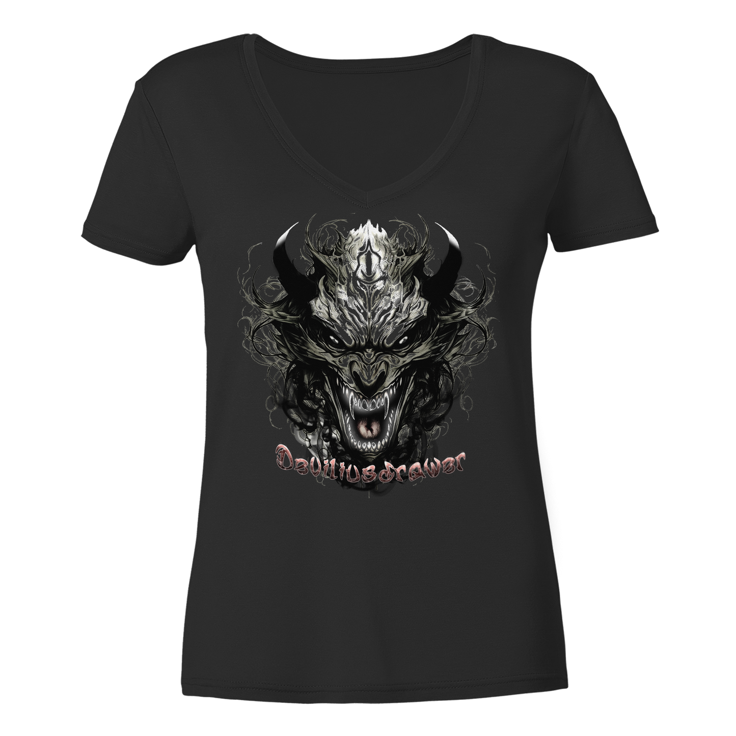 Deviliusdrawer Devil Vampire - Ladies V-Neck Shirt
