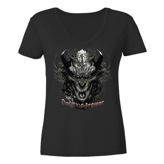 Deviliusdrawer Devil Vampire - Ladies V-Neck Shirt