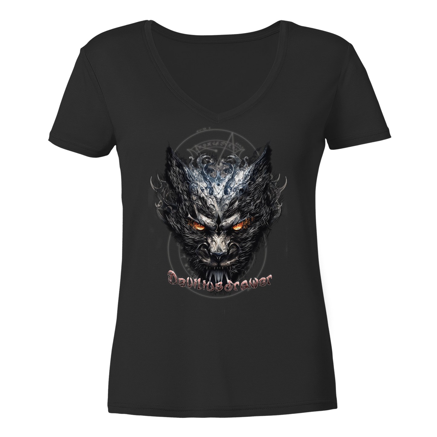 Deviliusdrawer Iron Cat - Ladies V-Neck Shirt