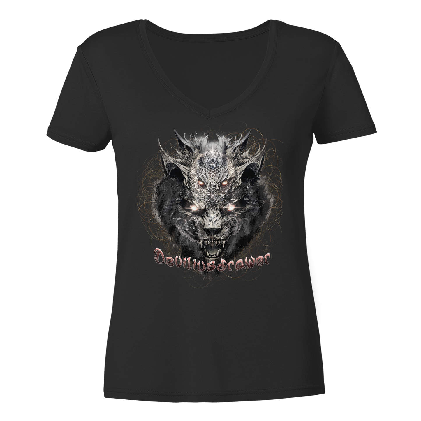 Deviliusdrawer Magical Beast Cat - Ladies V-Neck Shirt