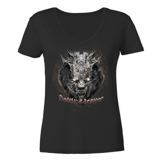 Deviliusdrawer Magical Beast Cat - Ladies V-Neck Shirt