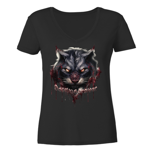 Deviliusdrawer Badass Cat - Ladies V-Neck Shirt