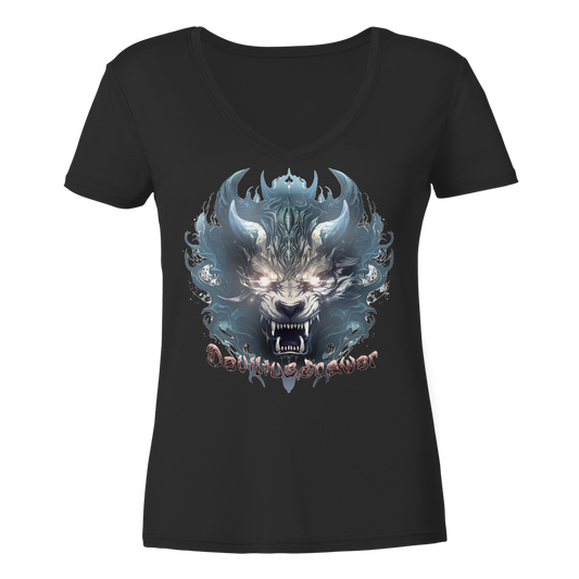 Deviliusdrawer Water Horn Tiger - Ladies V-Neck Shirt