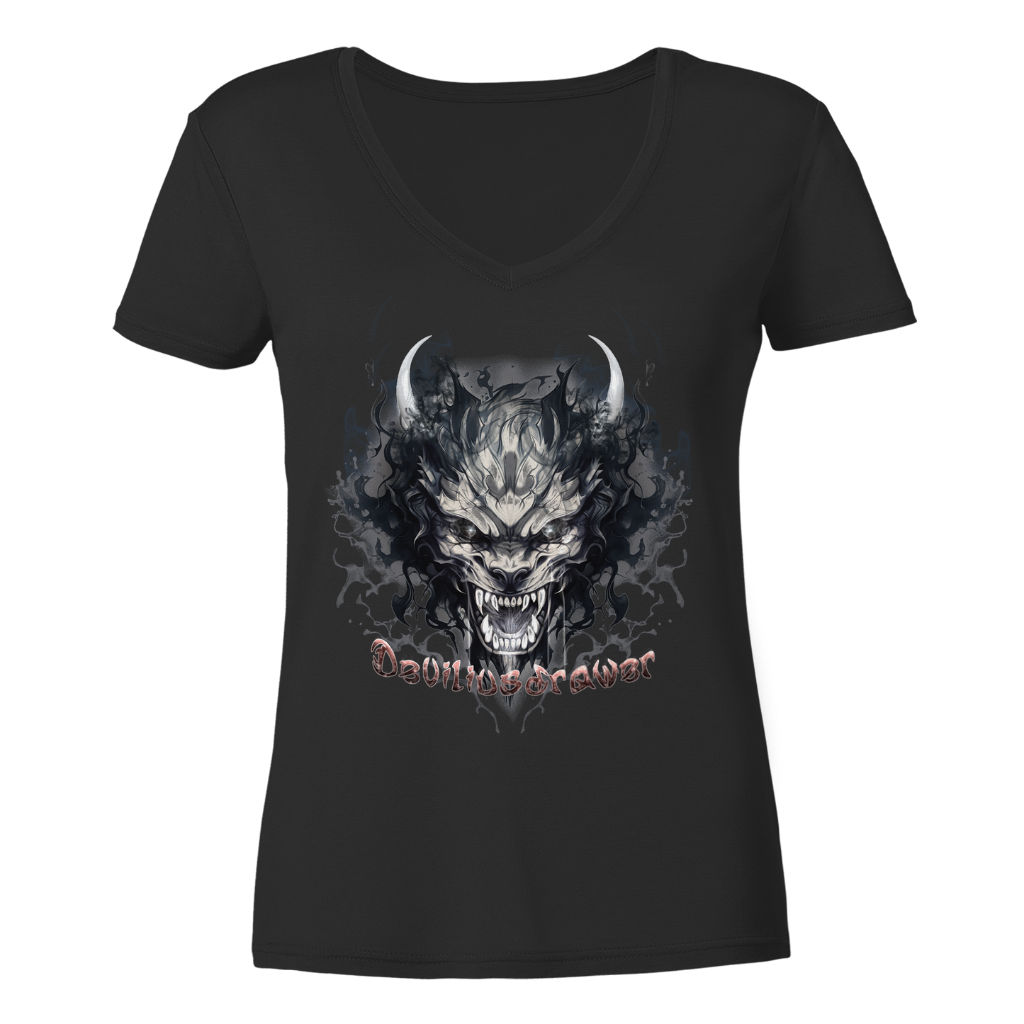 Deviliusdrawer Smoke Beast - Ladies V-Neck Shirt
