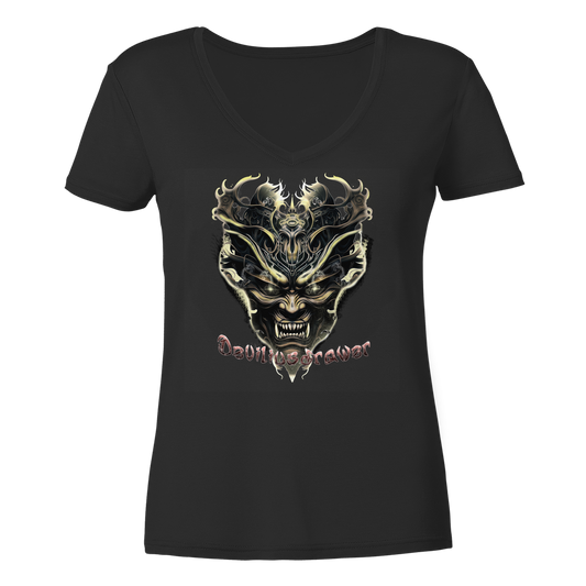 Deviliusdrawer Golden Demon Vampire - Ladies V-Neck Shirt