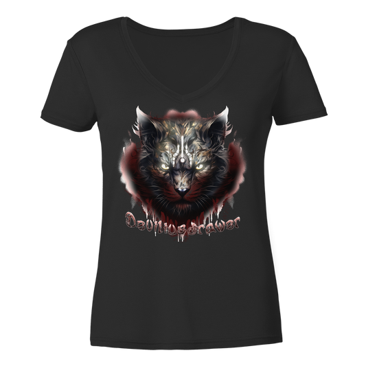 Deviliusdrawer Angry Badass - Ladies V-Neck Shirt