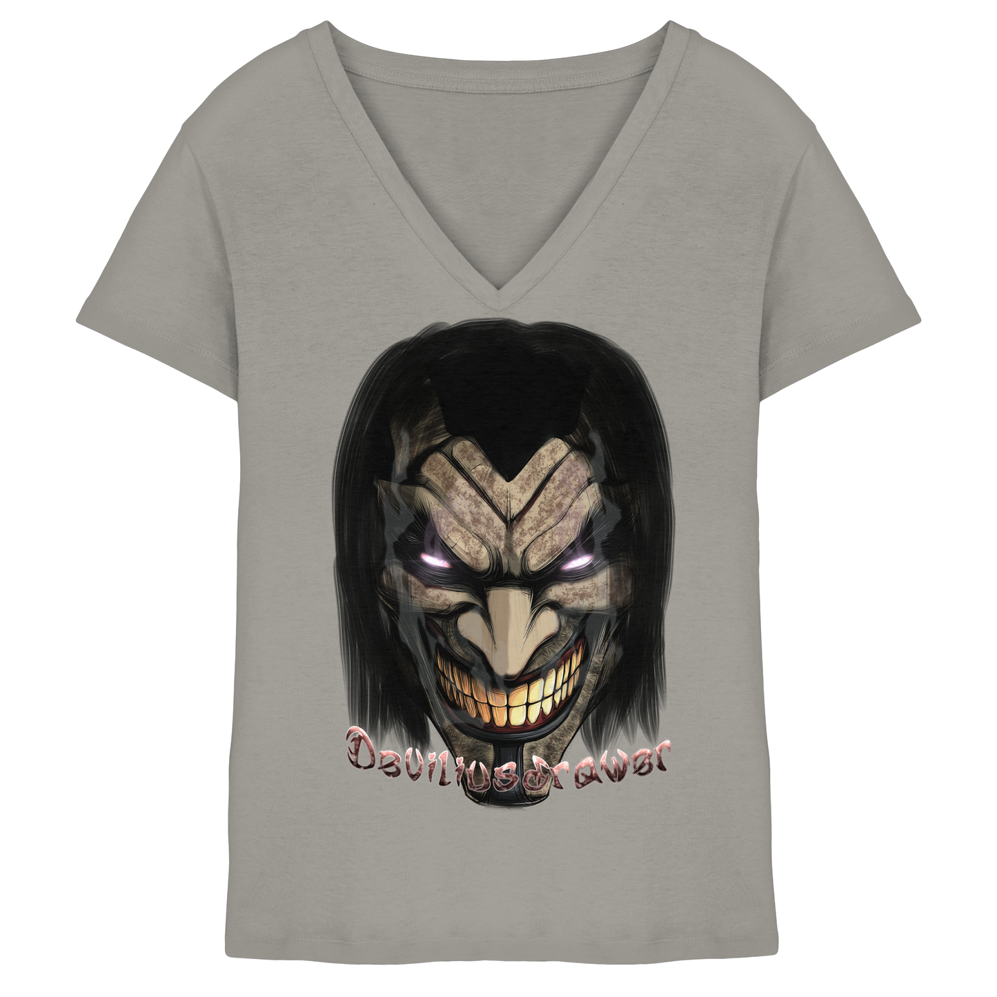 Deviliusdrawer Smiling Devil - Ladies V-Neck Shirt