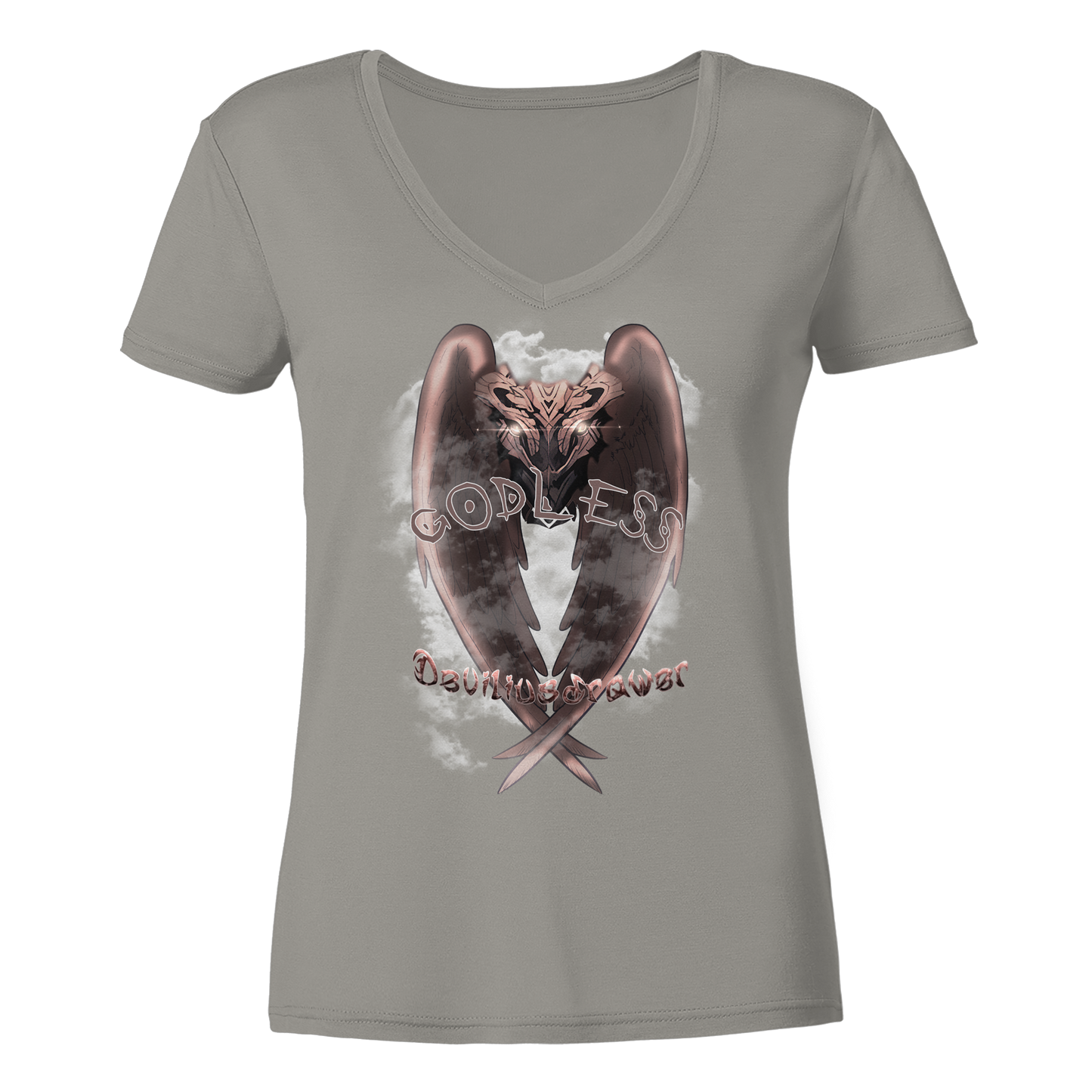 Deviliusdrawer Godless Owl - Ladies V-Neck Shirt