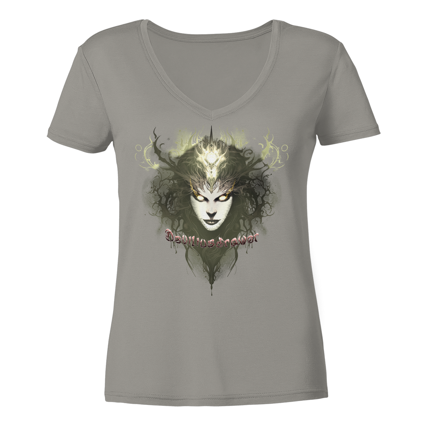 Deviliusdrawer Golden Demonica - Ladies V-Neck Shirt