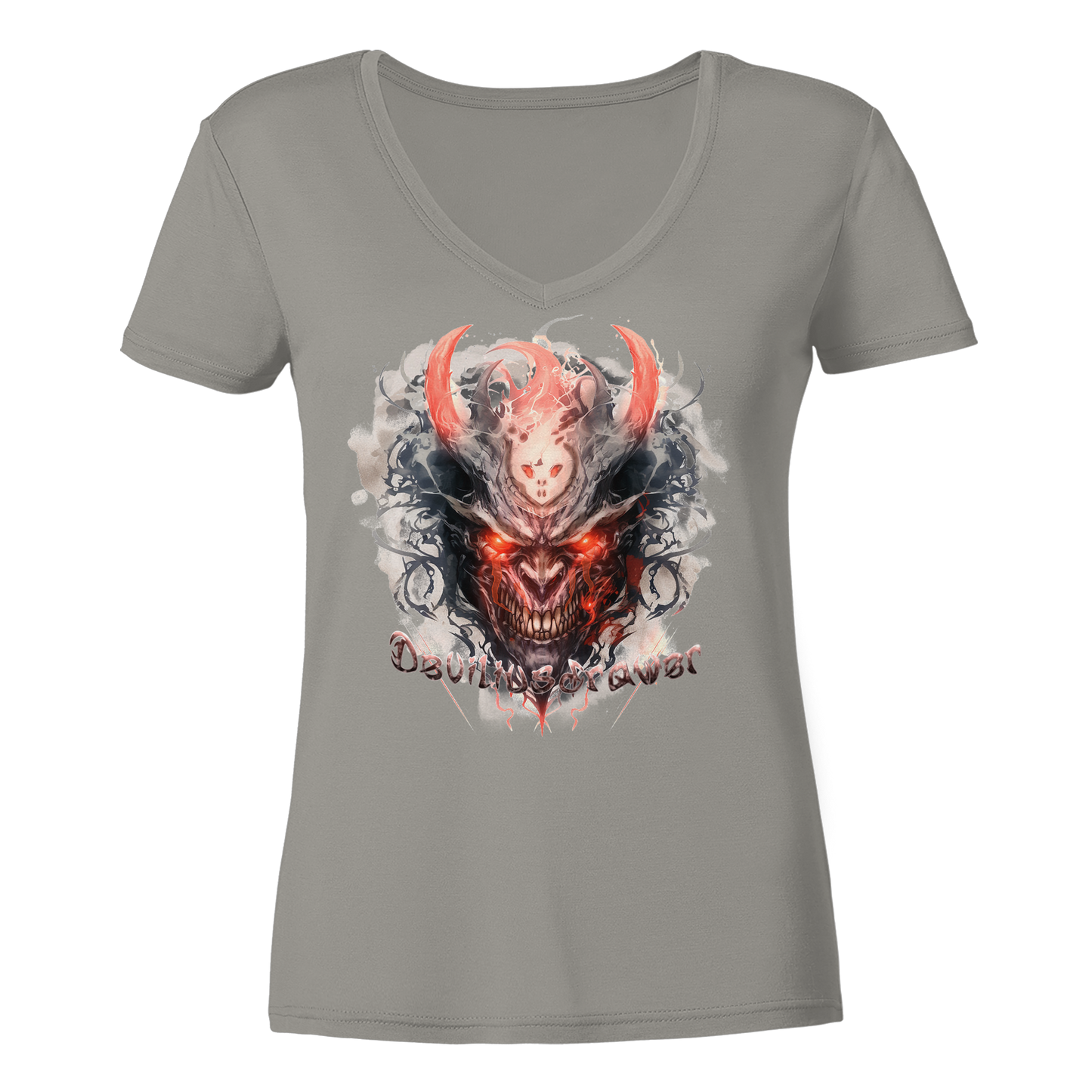Deviliusdrawer Red Horn Devil - Ladies V-Neck Shirt