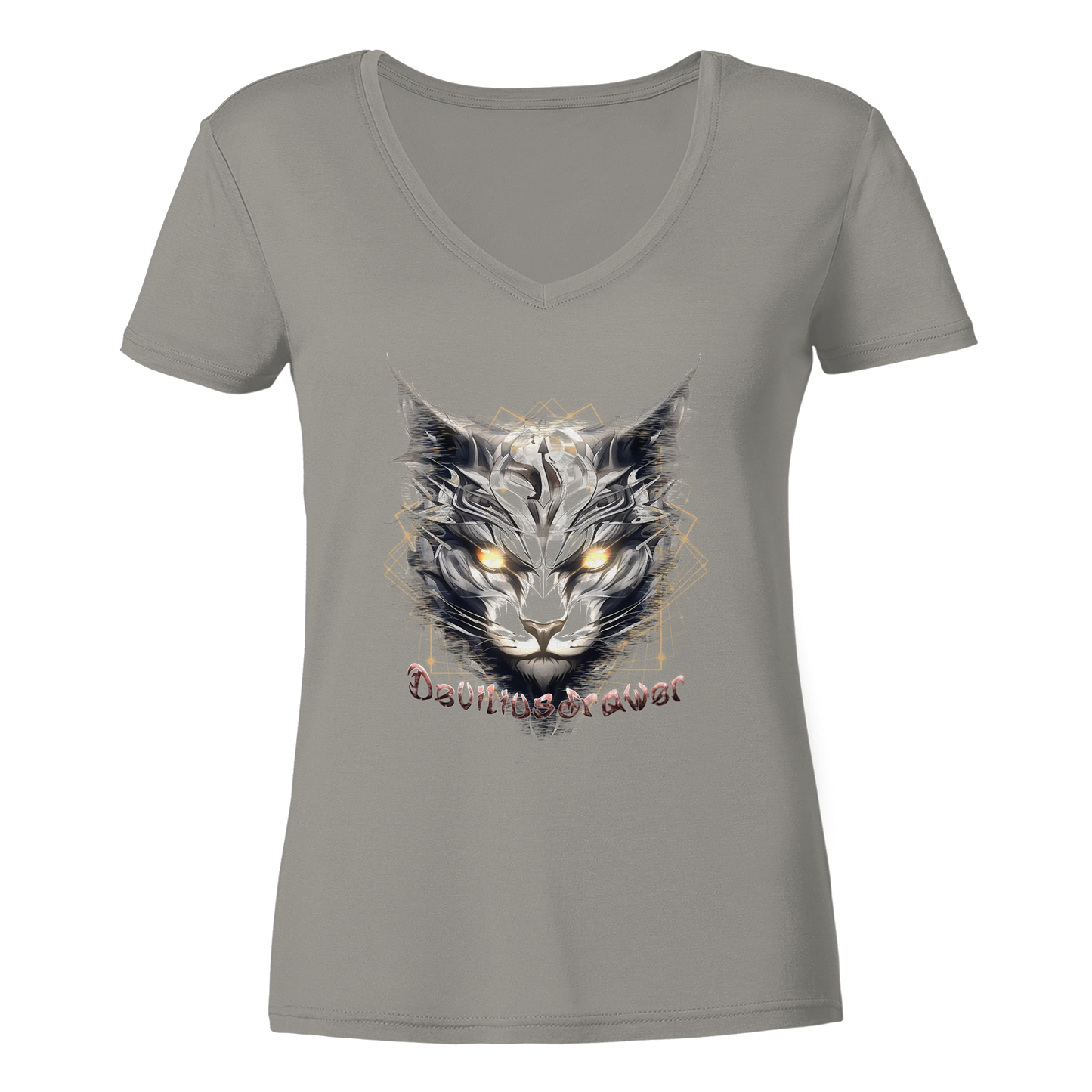 Deviliusdrawer Magician Cat - Ladies V-Neck Shirt