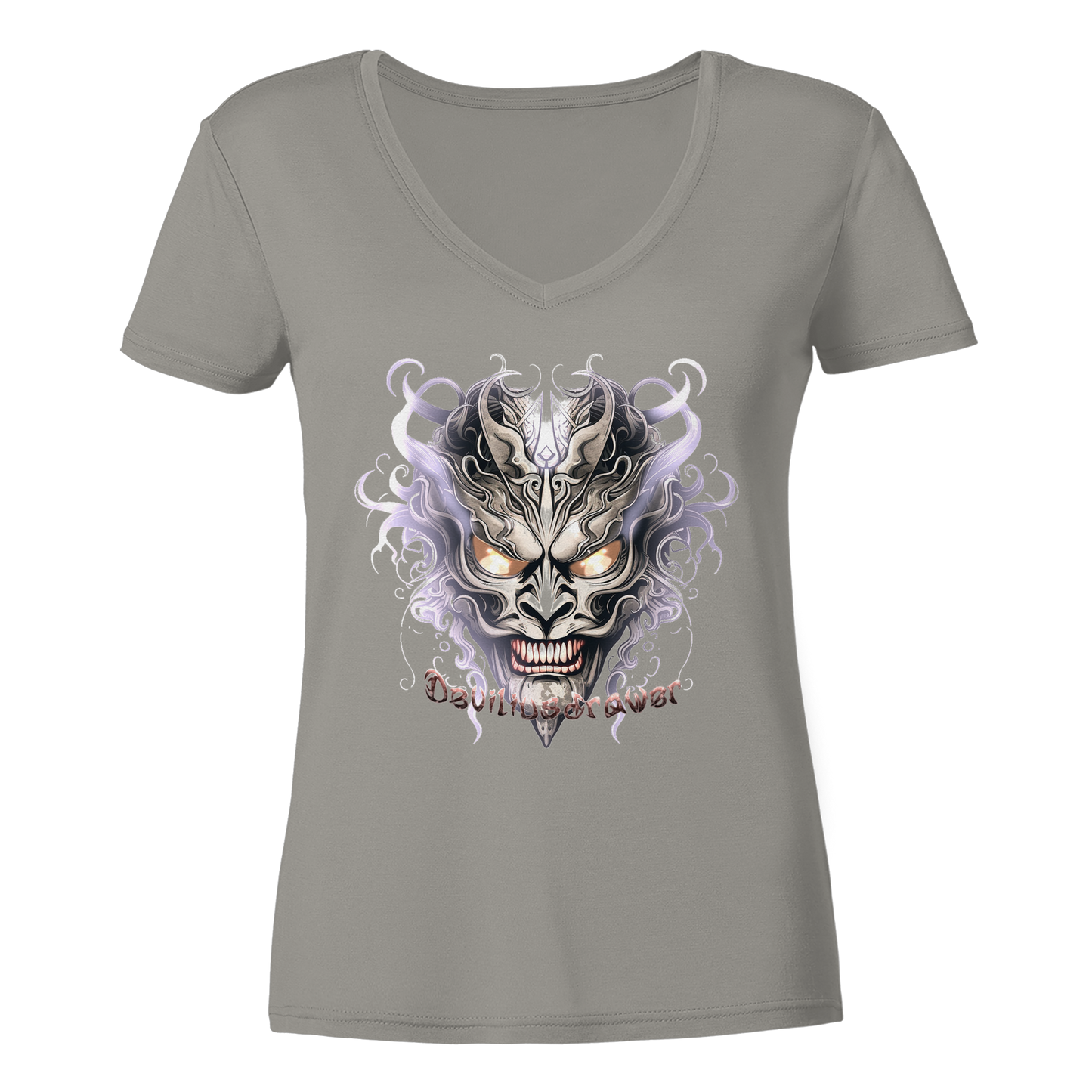 Deviliusdrawer Demon Mask Violet - Ladies V-Neck Shirt