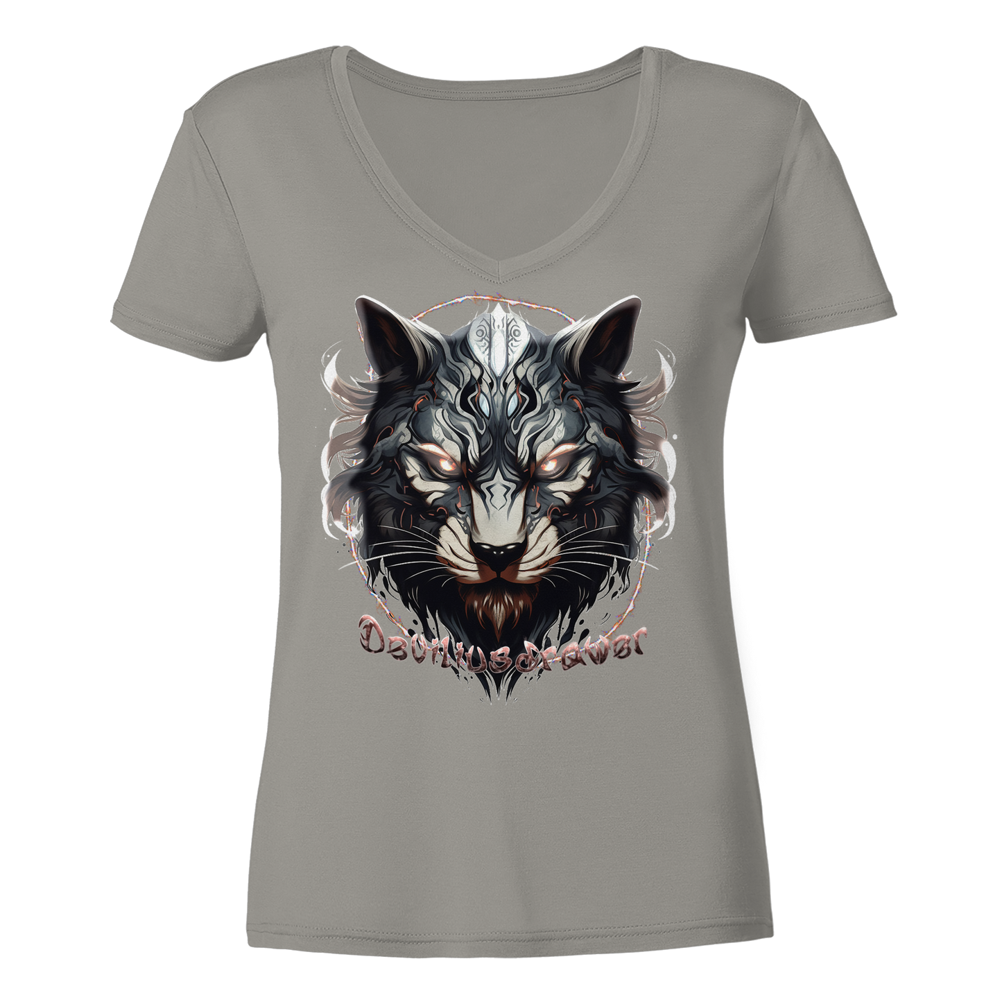 Deviliusdrawer Wolfcat - Ladies V-Neck Shirt