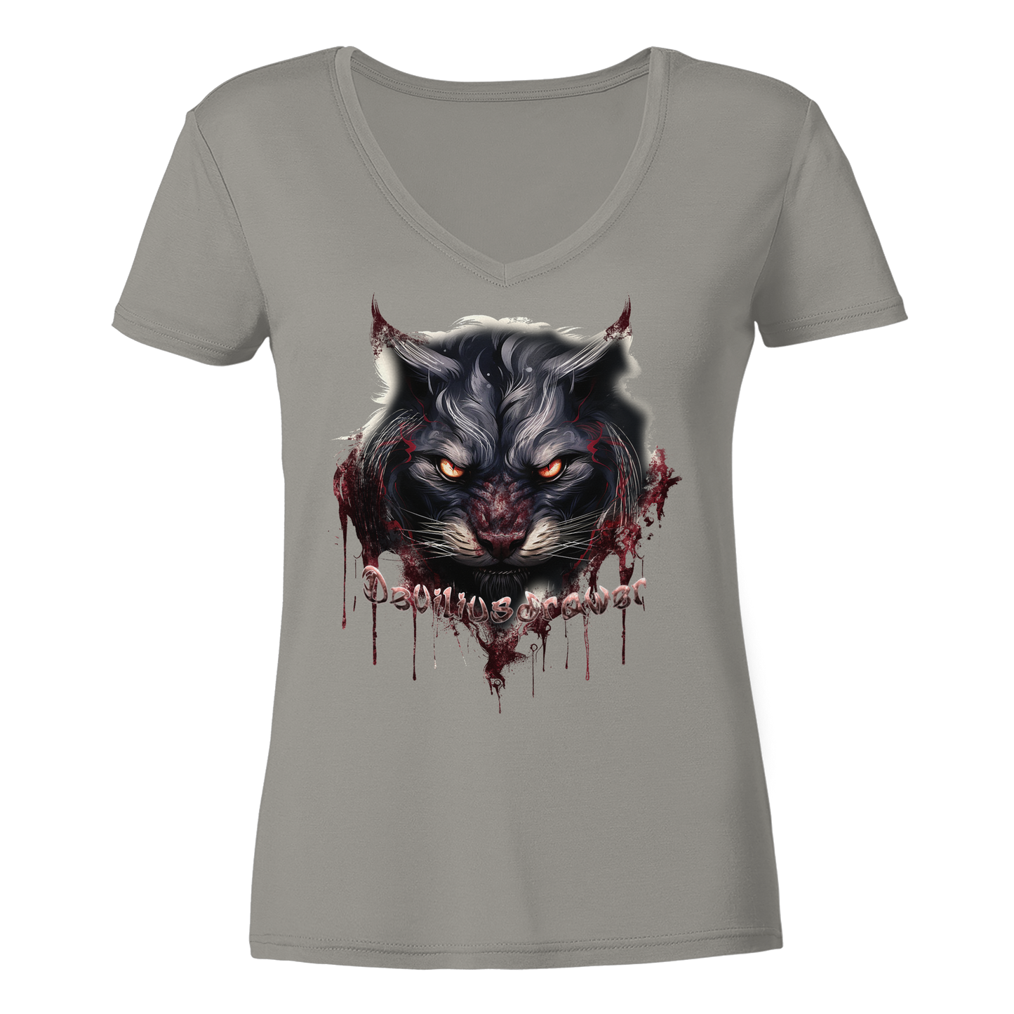 Deviliusdrawer Badass Cat - Ladies V-Neck Shirt